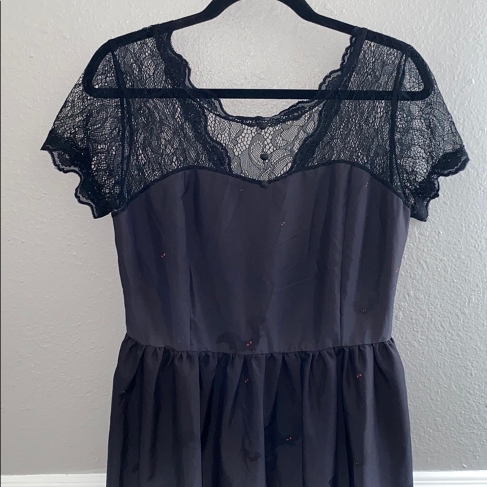 Retro Pumpkin Halloween Lace Swing Dress